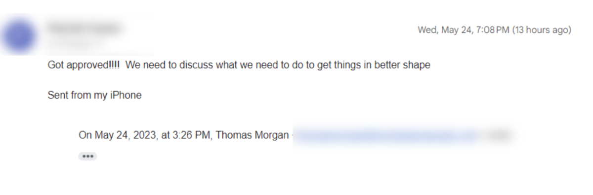 Client review - Got approved, need to discuss getting things in better shape