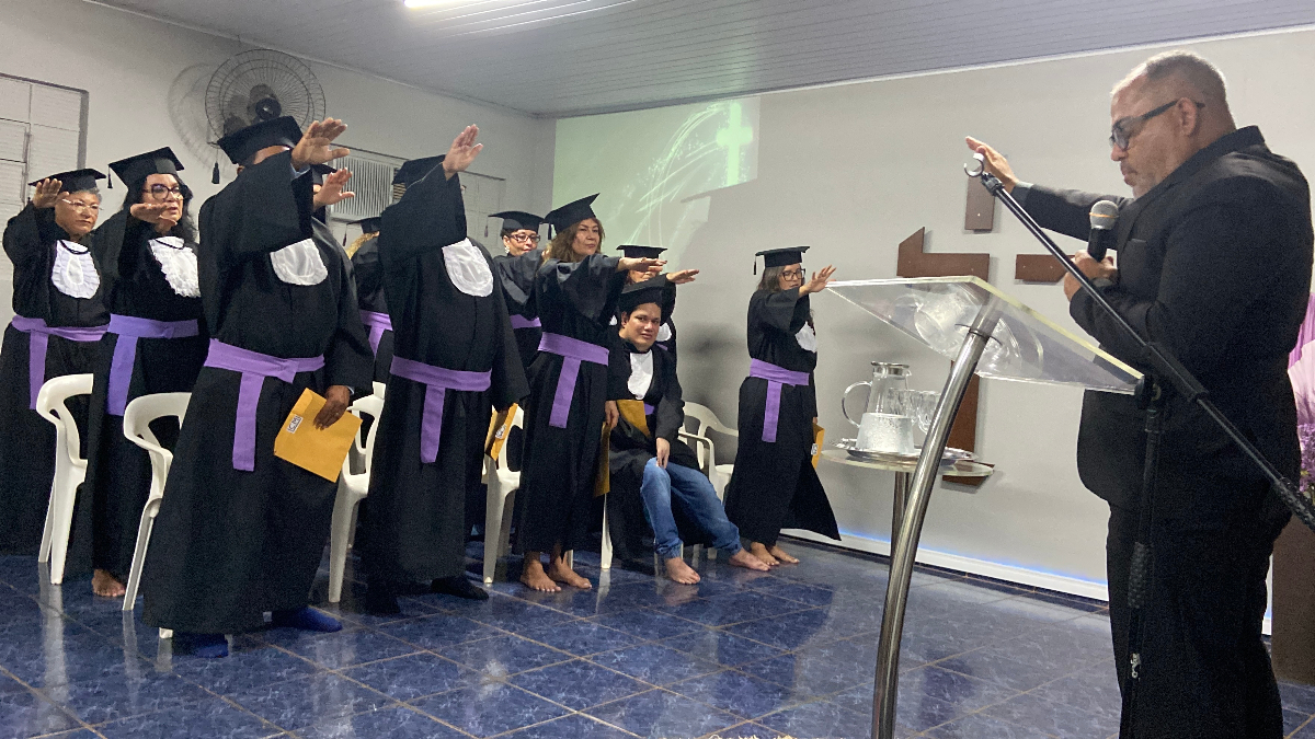 Formatura ICMI - Momento do juramento dos teólogos formados