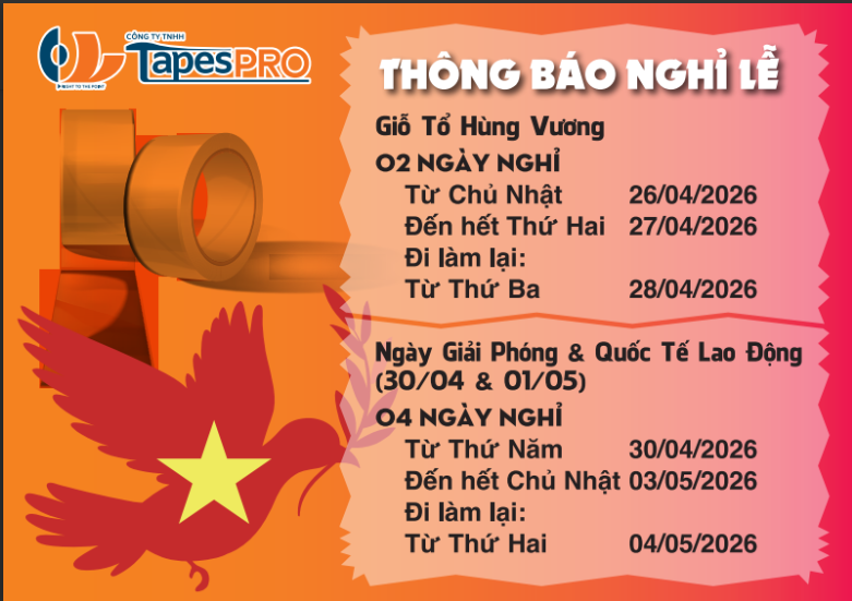 Thông báo nghỉ lễ TapesPRO – Giỗ Tổ Hùng Vương, Ngày Giải Phóng & Quốc Tế Lao Động 2026