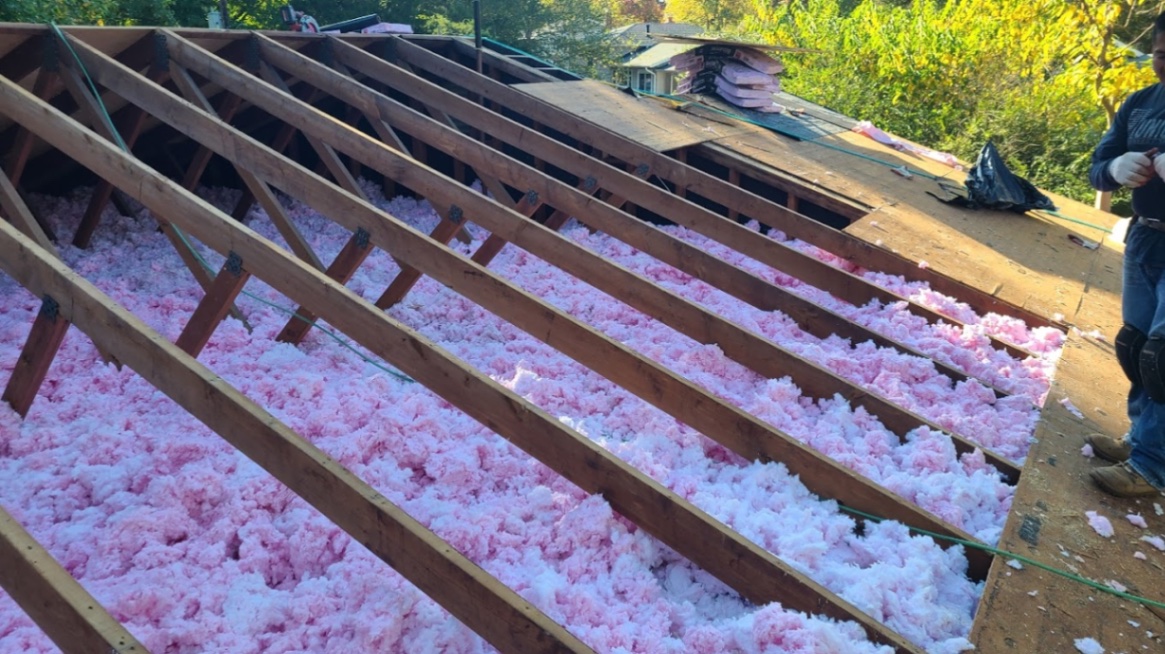 Attic roof space — insulation between trusses