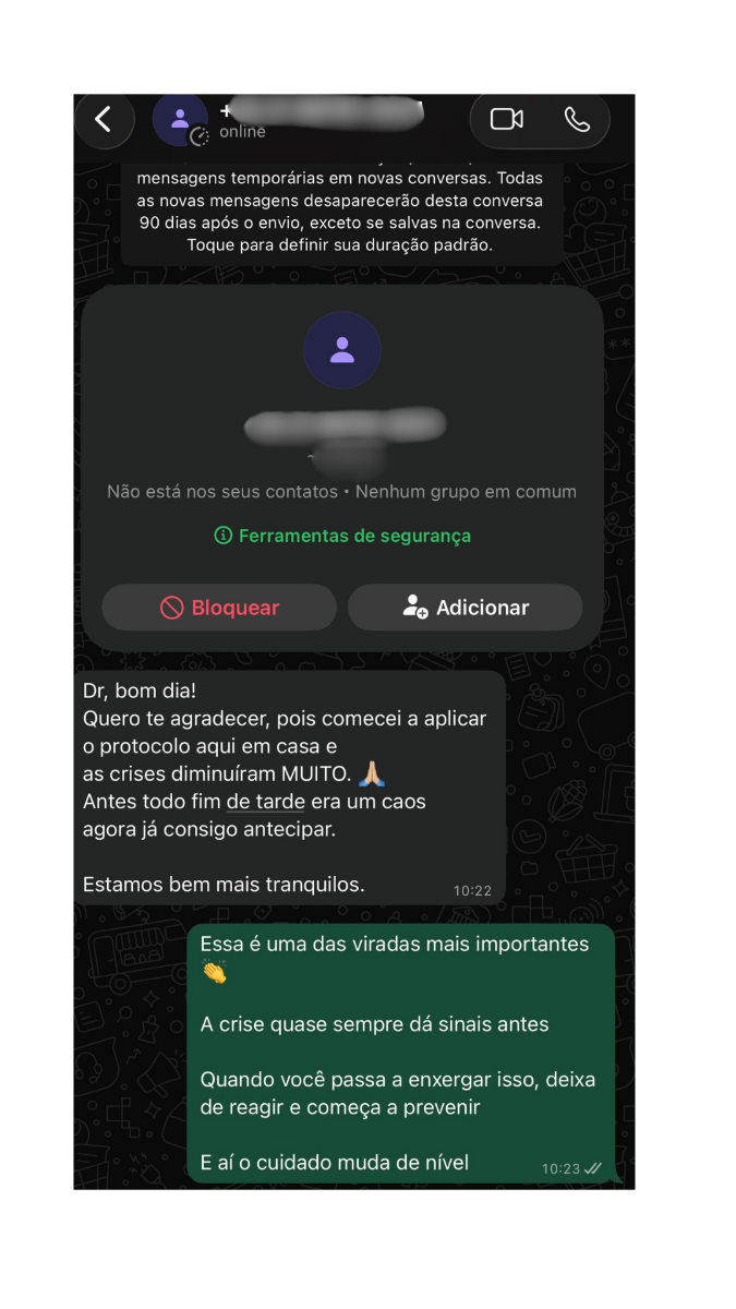 Depoimento cuidador