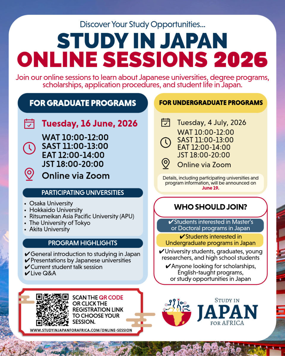 Study in Japan Online Sessions 2026: Graduate and Undergraduate Programs