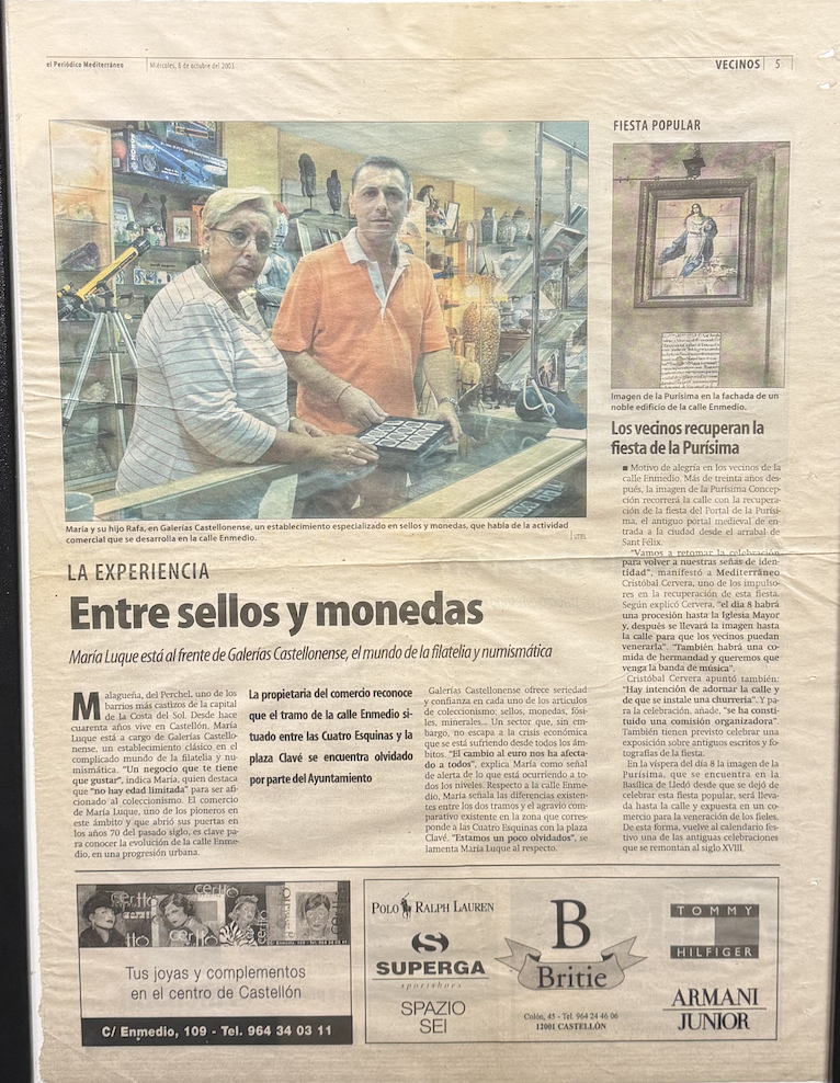 Artículo El Periódico Mediterráneo - Entre sellos y monedas