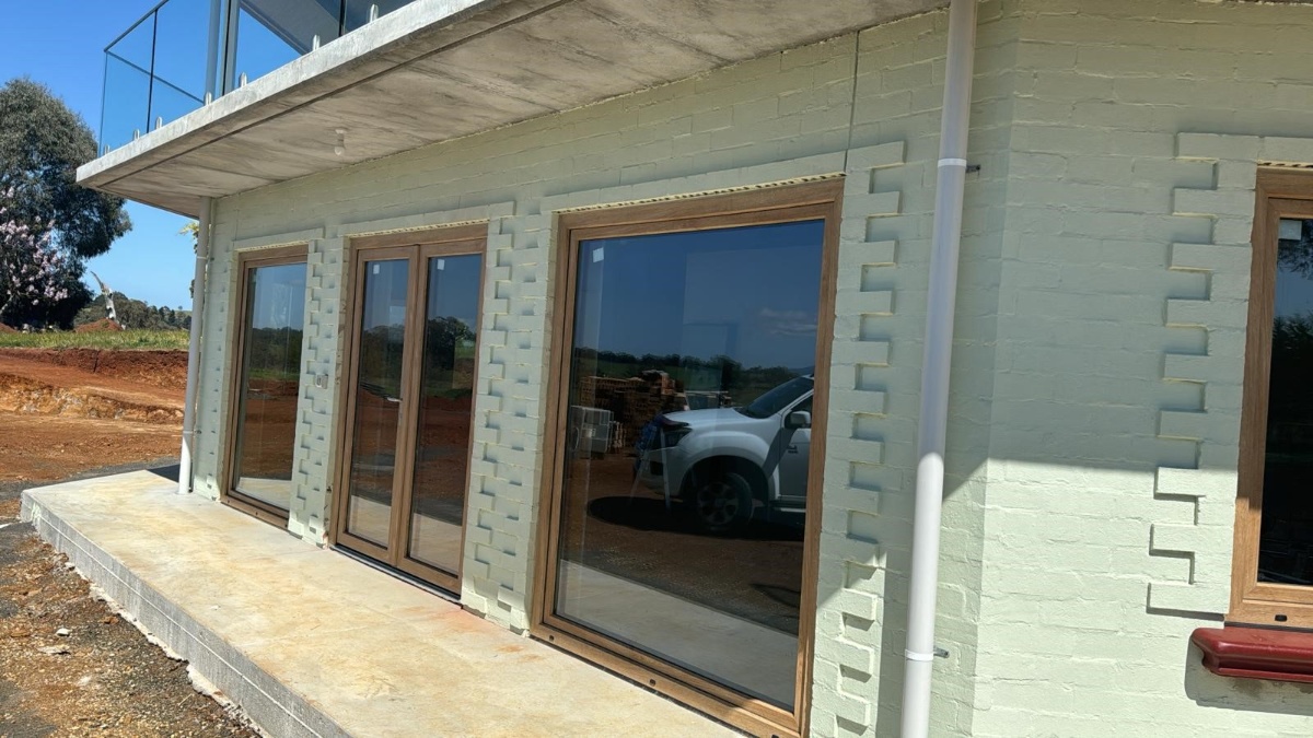 Moranding Vic - Oak Malt Double Glazed Installation - Image 1