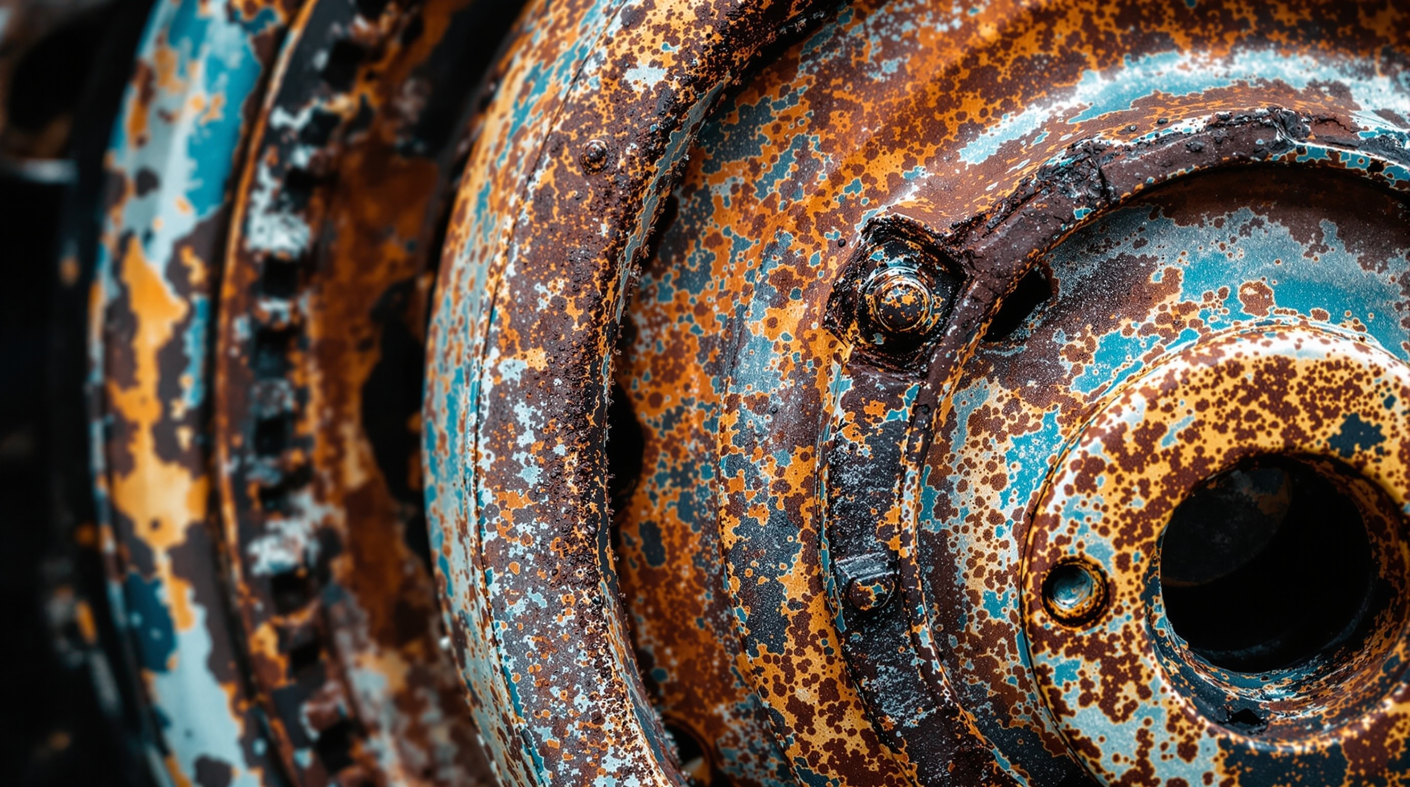 Rusty wheel before sandblasting
