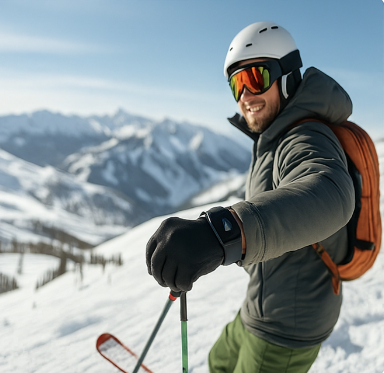Skiing with wristband