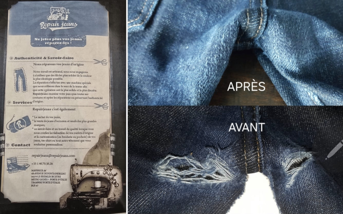 Réparation invisible de jean