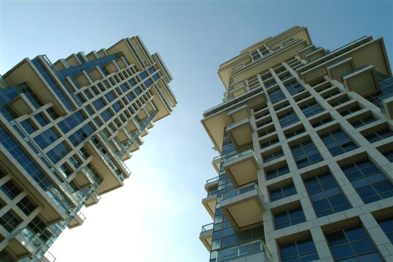 Luxury residential towers in Tel Aviv with Mediterranean sea views