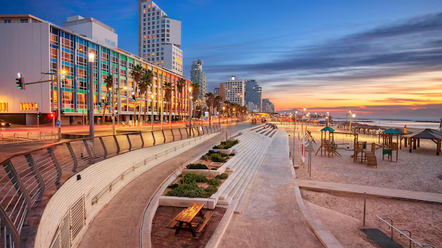 Tel Aviv beachfront luxury towers along the Mediterranean