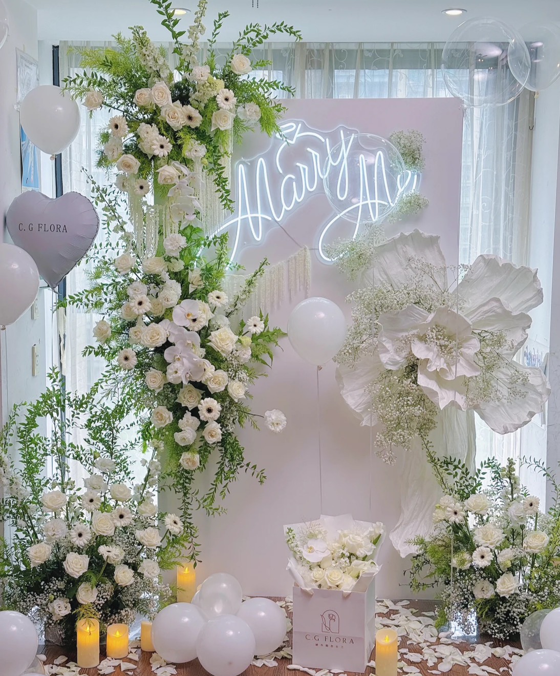 求婚佈置|白綠花境