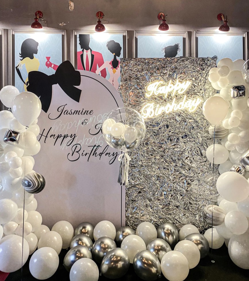 黑白氣球牆