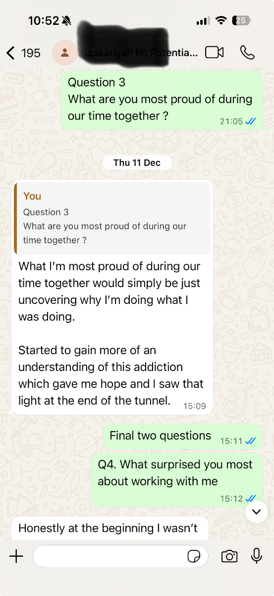 Client I testimonial