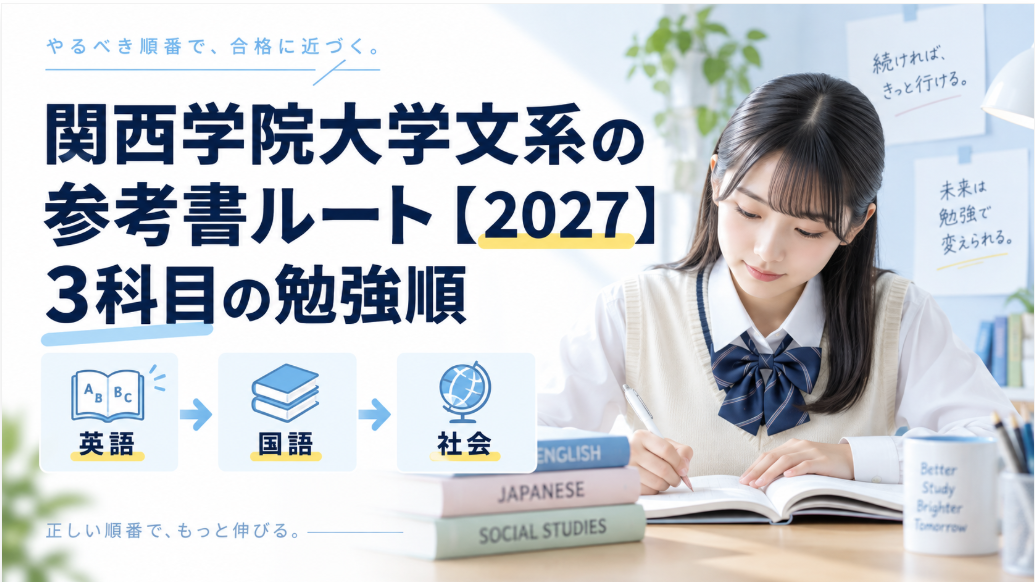 関西学院大学文系の参考書ルート【2027】3科目の勉強順
