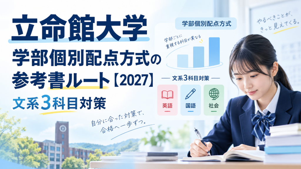 立命館大学学部個別配点方式の参考書ルート【2027】