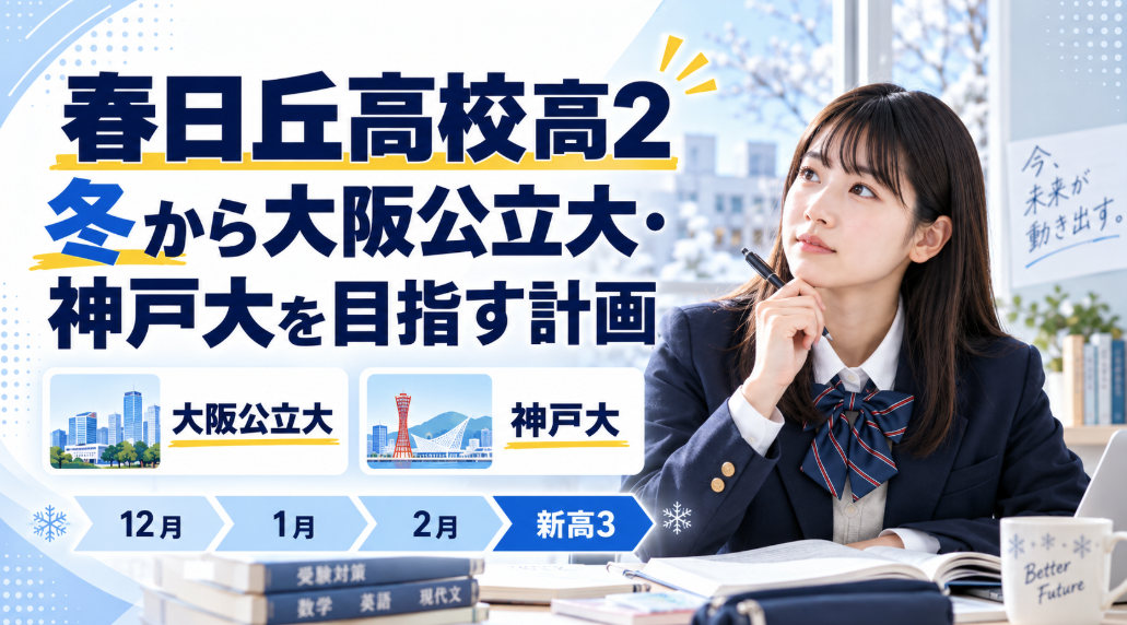 春日丘高校高2|冬から大阪公立大・神戸大を目指す計画