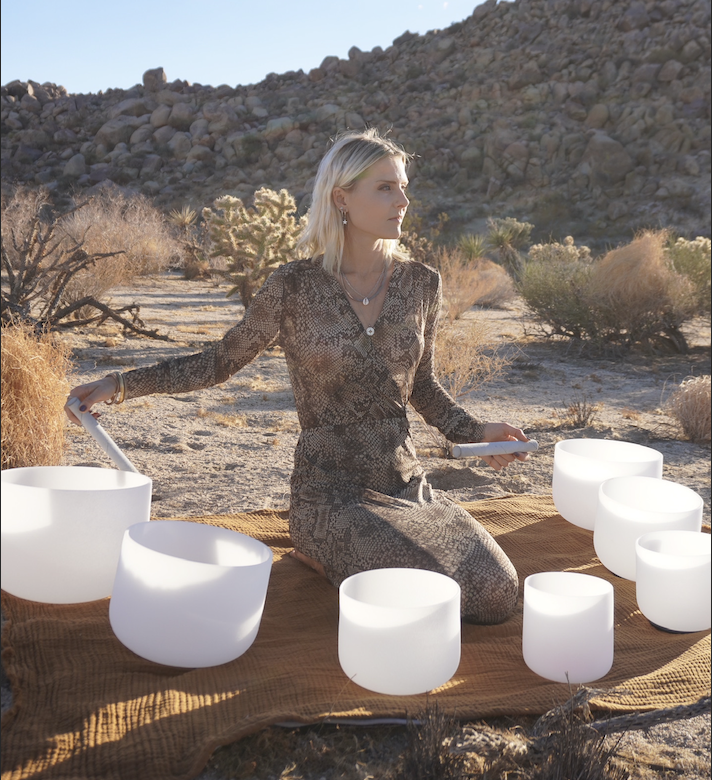 White crystal sound bowl