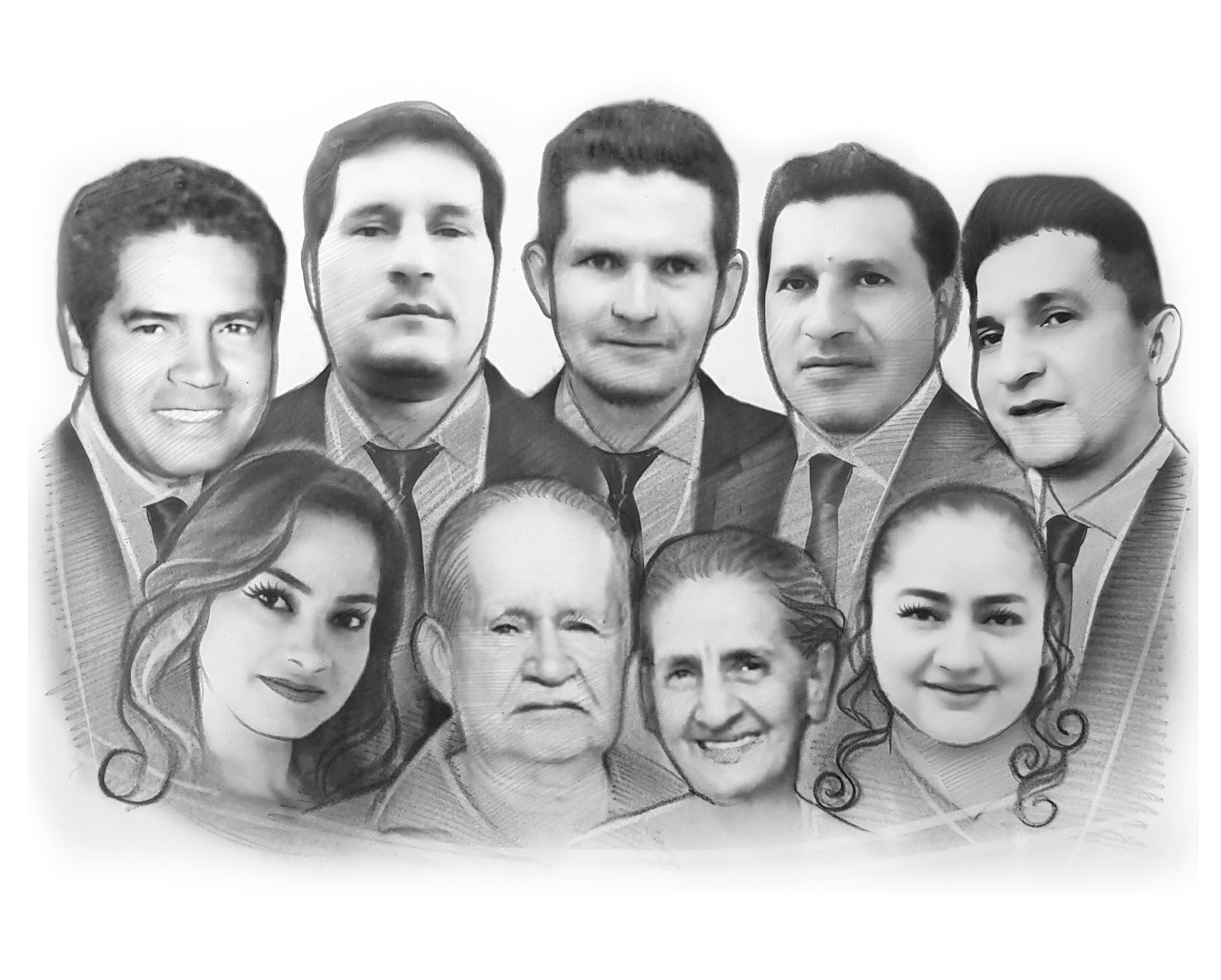 Familienportrait gezeichnet meinface