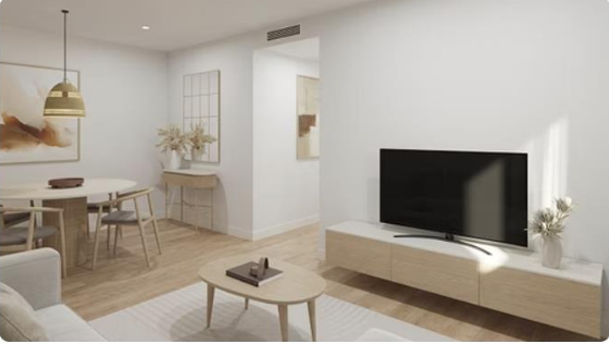 Render del interior del apartamento