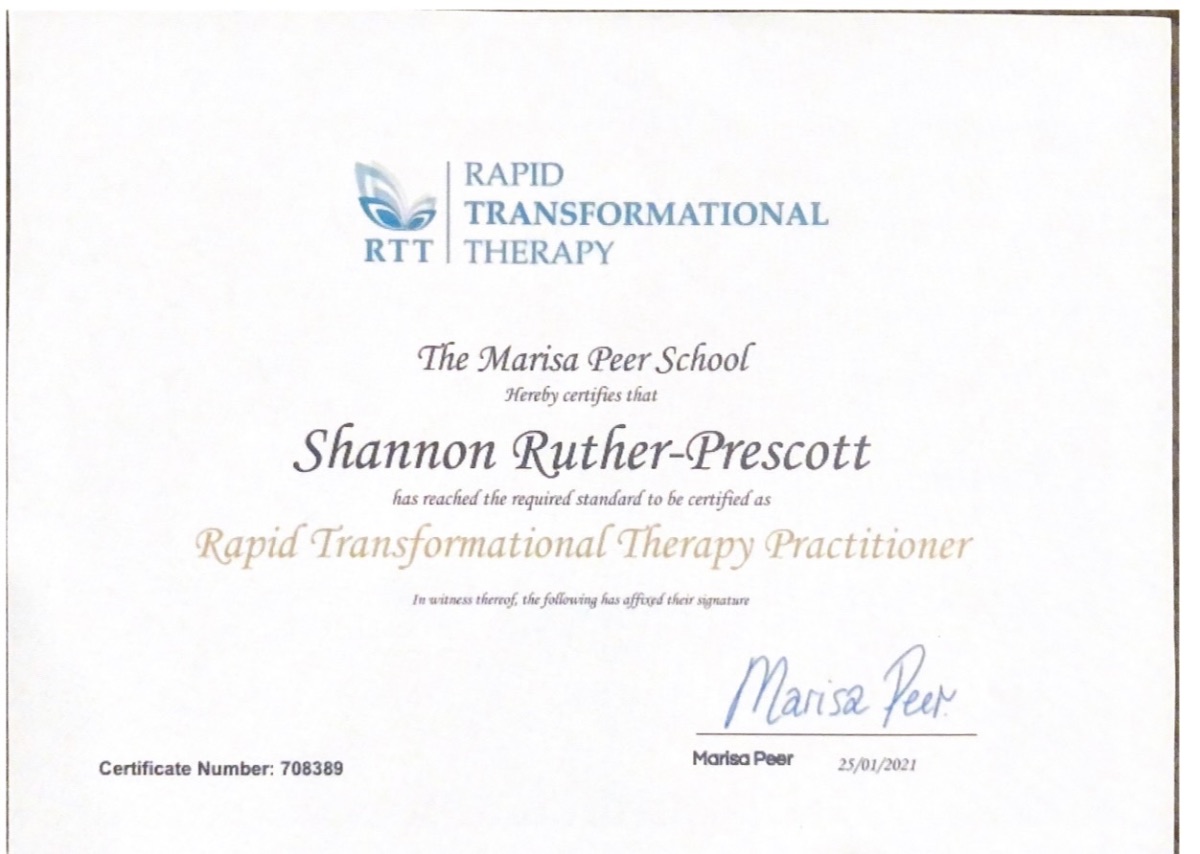 RTT Certification Certificate