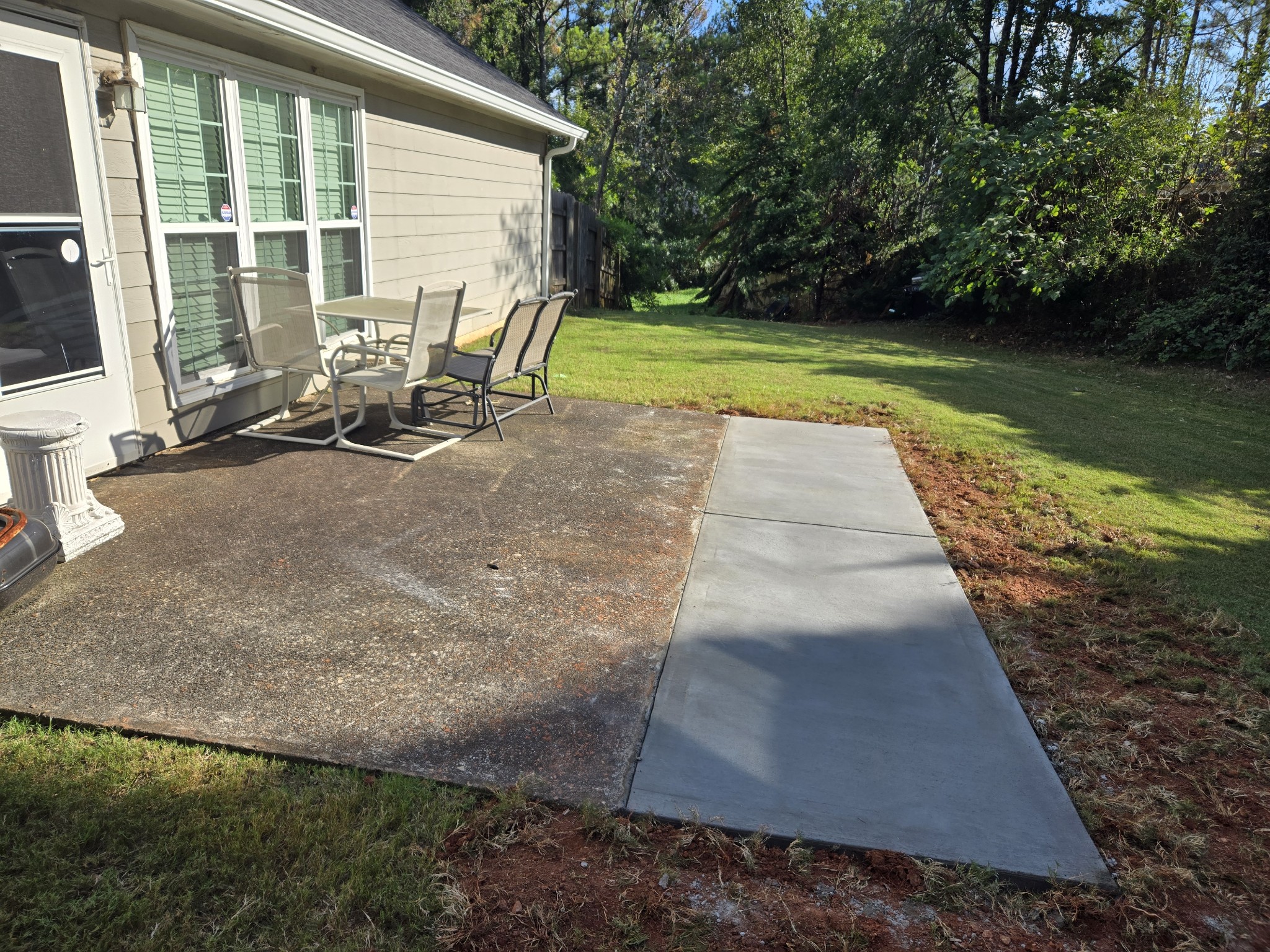 Custom Concrete Patio — Aerial View