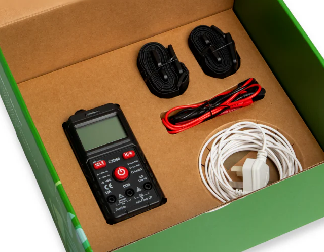 Grounding meter tester kit in box