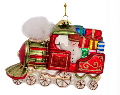 Custom glass ornament with hand-applied artwork and a premium lacquer finish