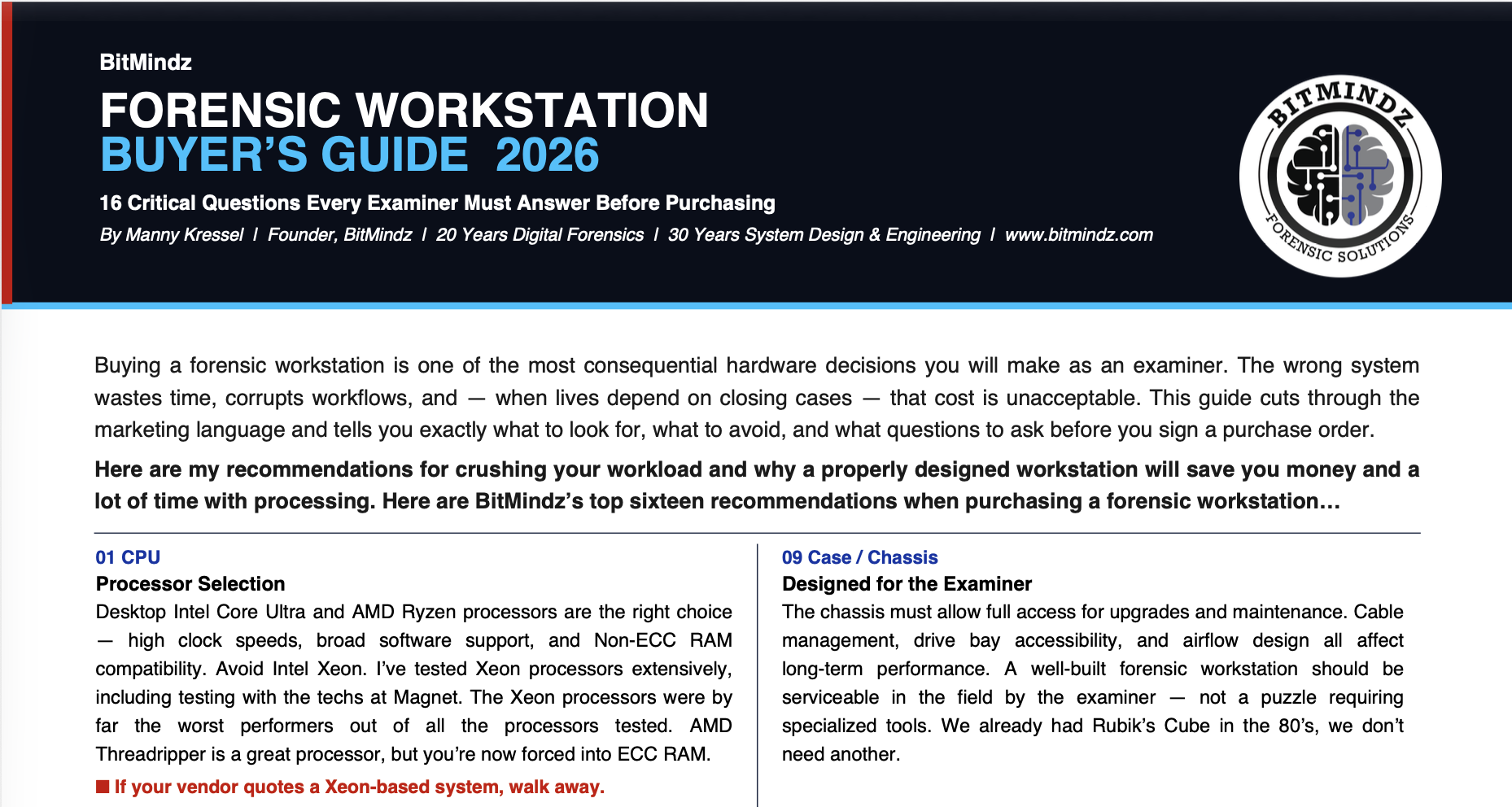 Forensic Workstation Buyer's Guide 2026: 16 Things to Know Before You Purchase