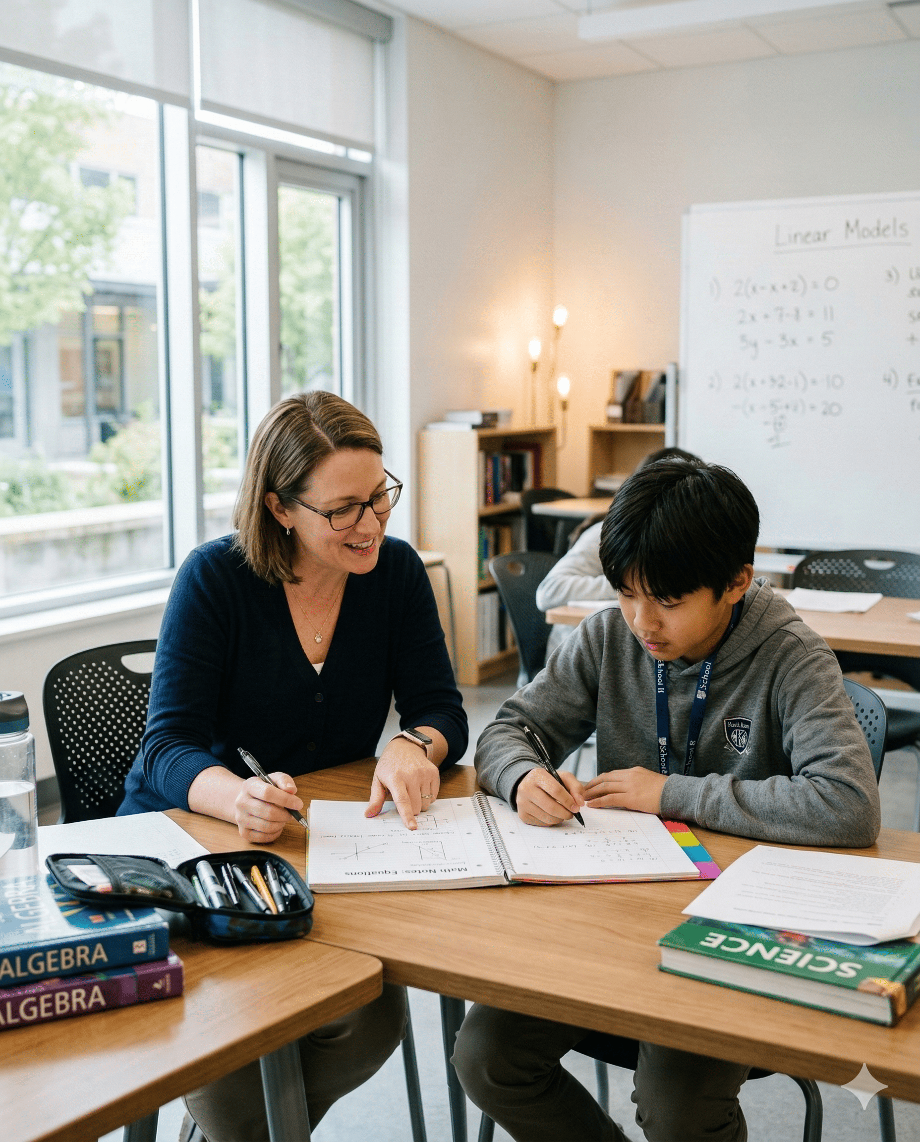 Student and teacher in tutoring session