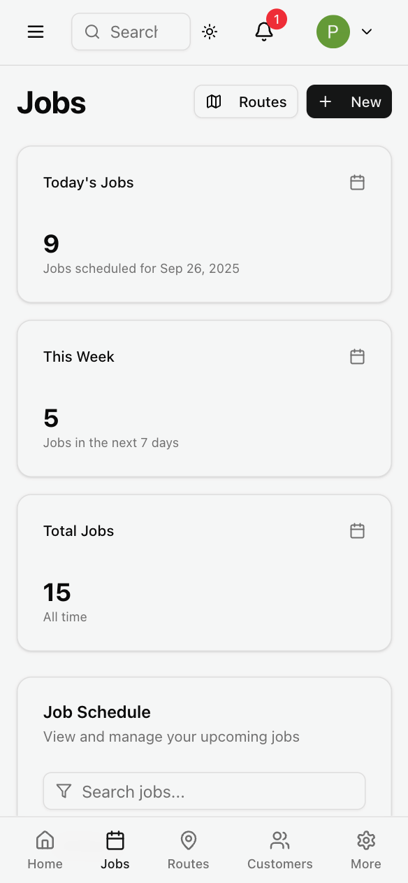 Recurring Service Setup Interface