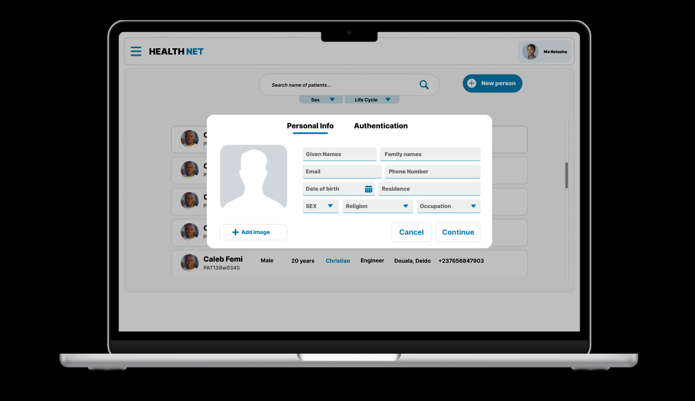 Patient Registration Interface