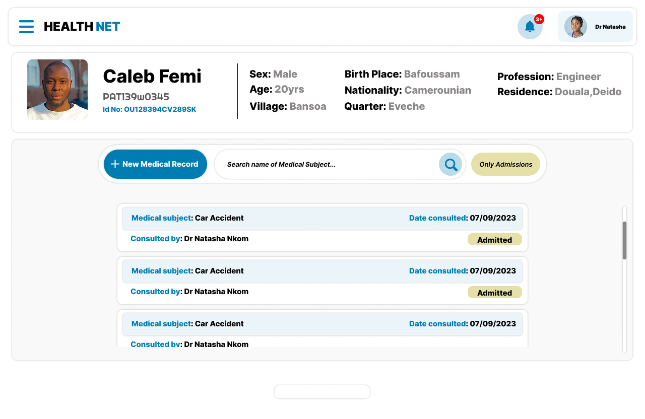 Medical Records Interface