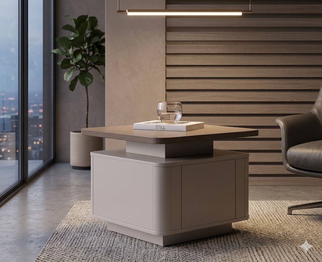 طاولة جانبية مربعة من خشب الورد