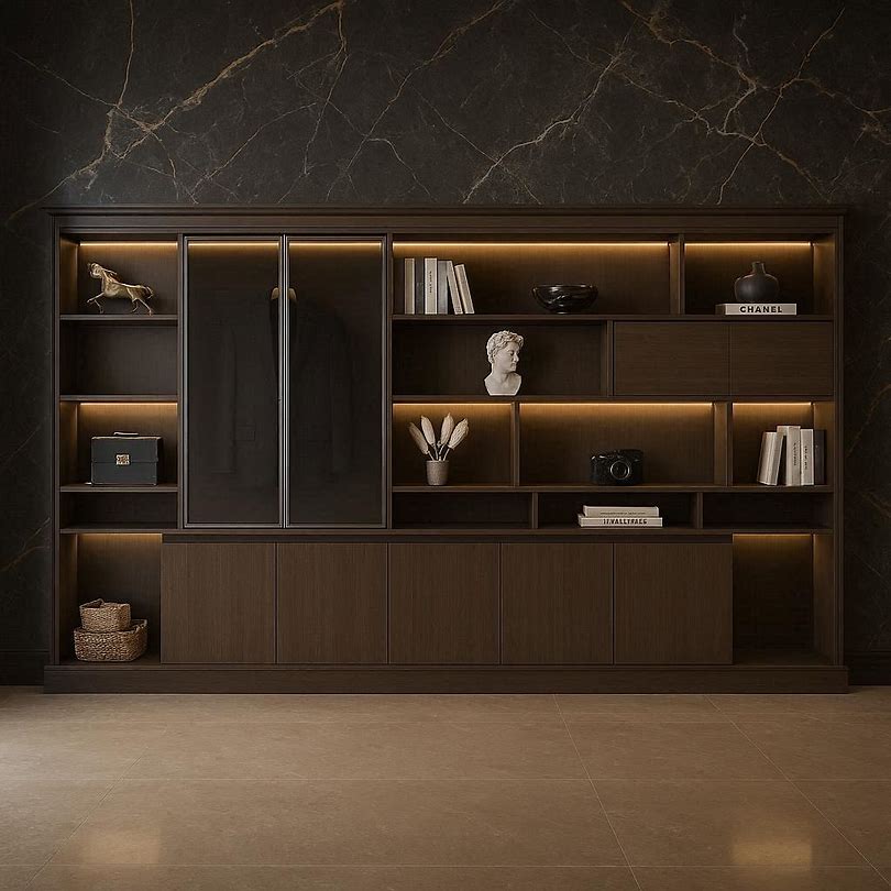 خزانة ملفات واسعة من خشب الذهبي