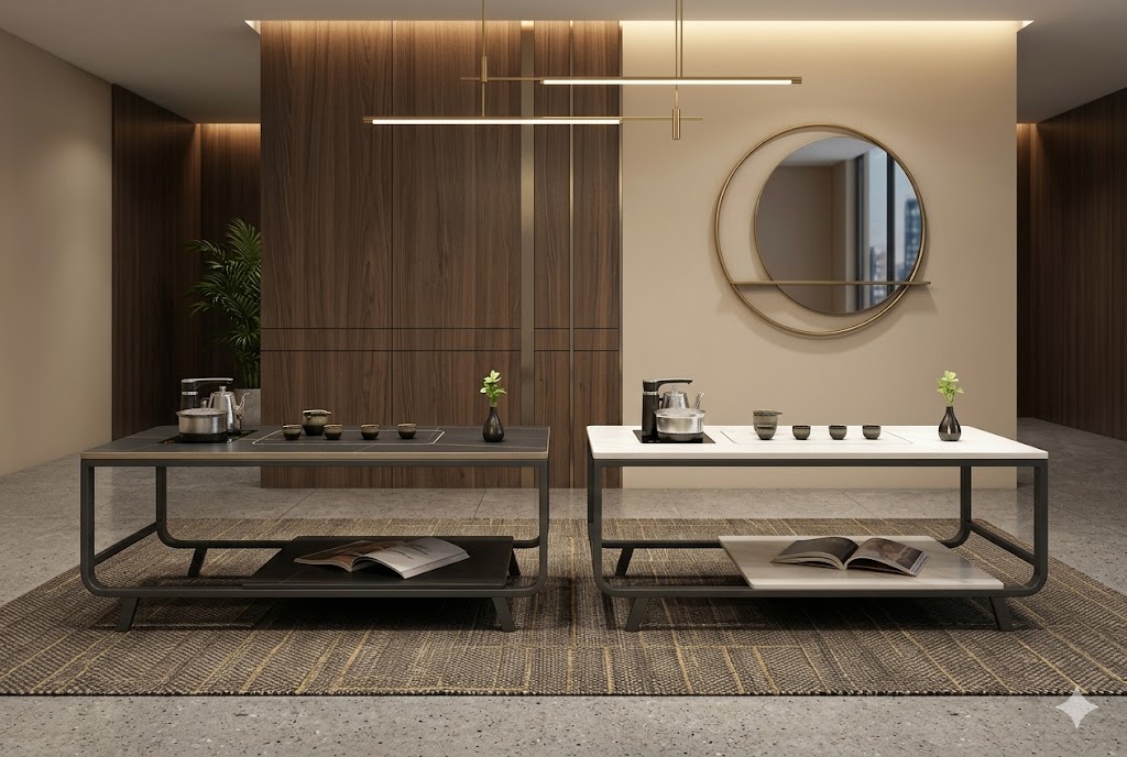 طاولة شاي من الحجر الأسود