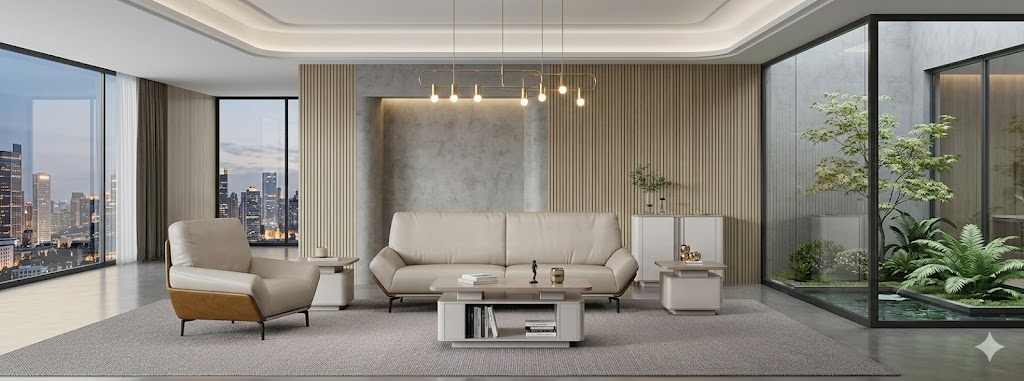 أريكة فاخرة من جلد القطن والكتان