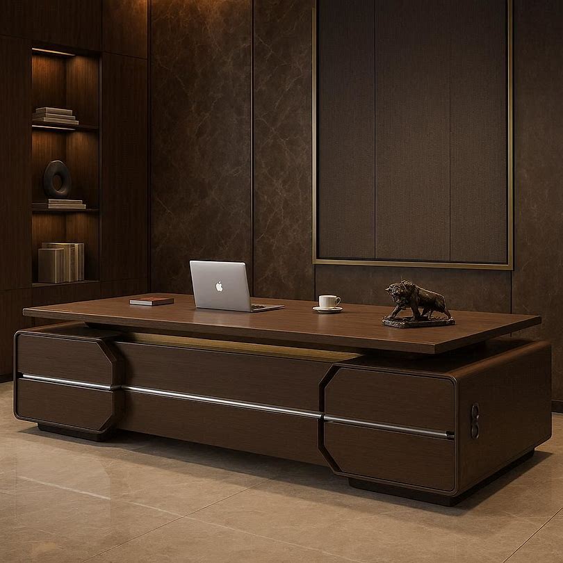 مكتب أنيق فاخر من خشب الذهبي