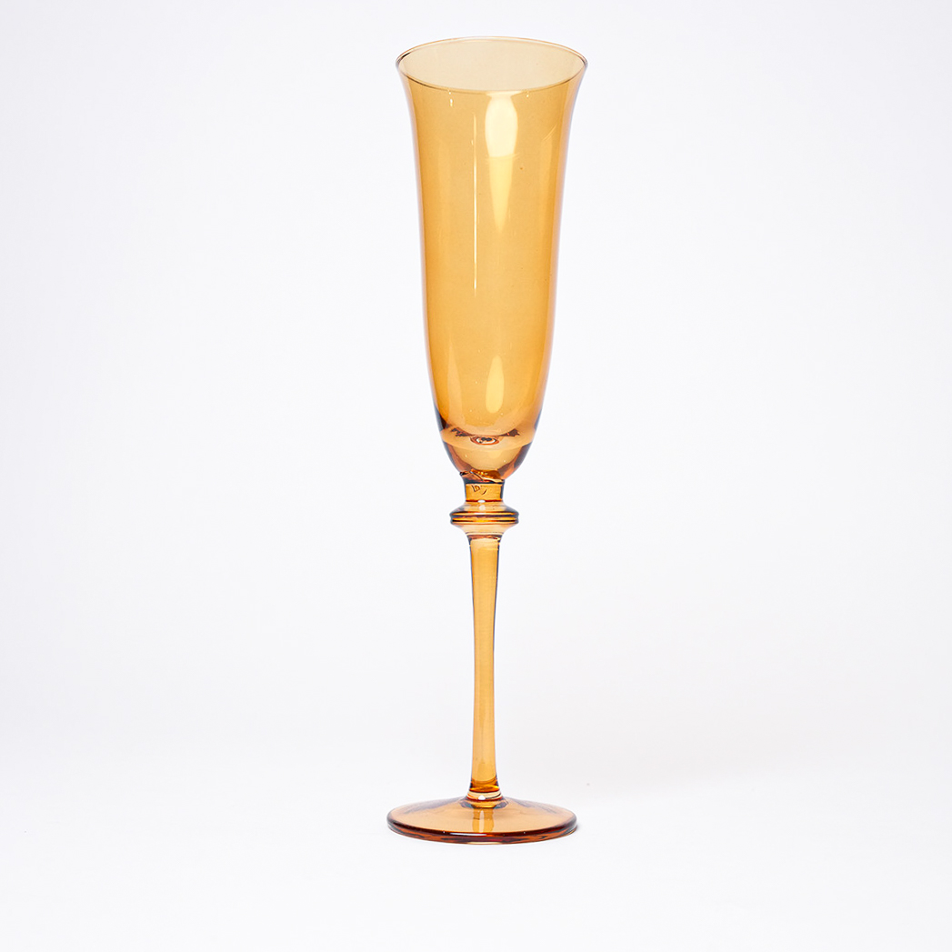 Sacra Amber Champagne Glass