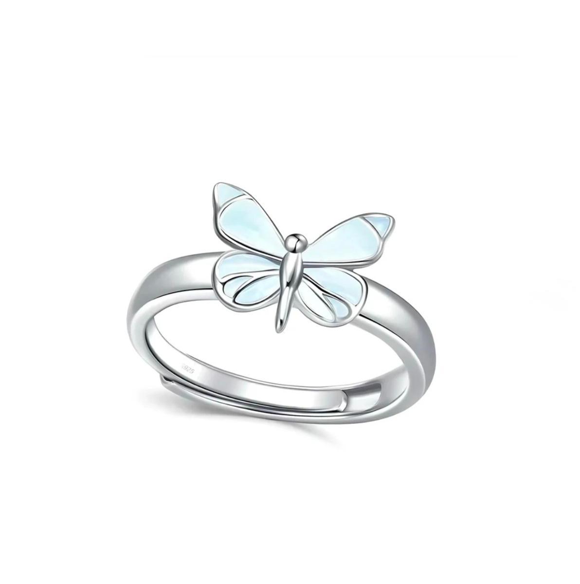 Luminous Dream Blue Butterfly Ring