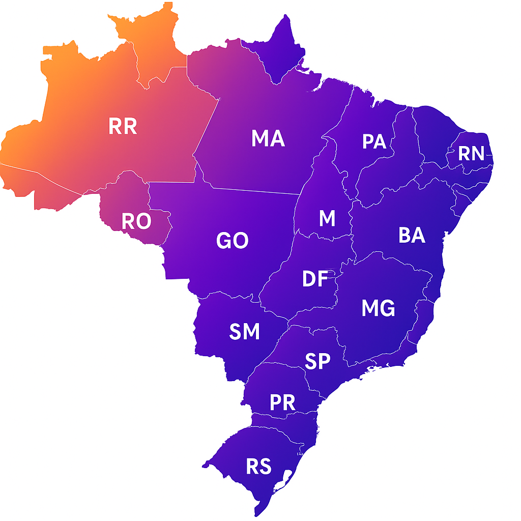 Mapa do Brasil - Cobertura Nacional C6 Energy
