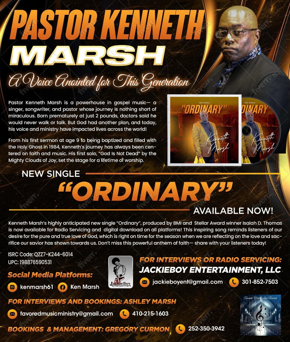 Pastor Kenneth Marsh Releases "Ordinary"