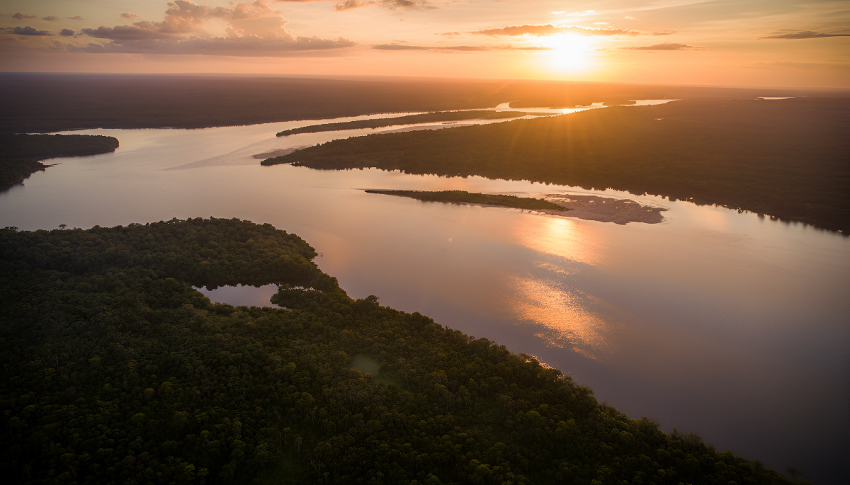 Rio Teles Pires ao pôr do sol
