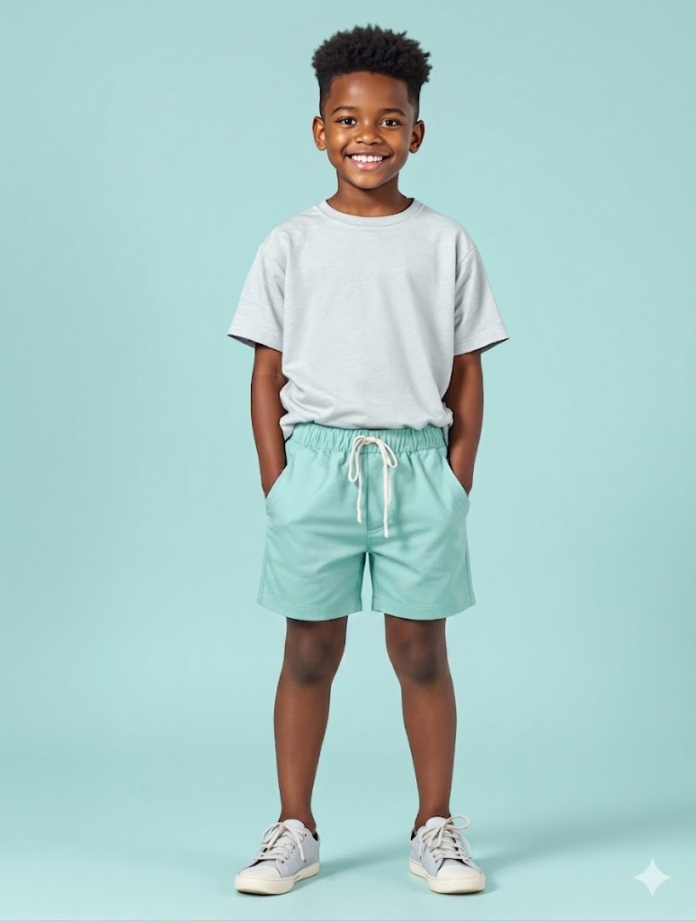 Short Praia Kids em Linho com Elastano - modelo