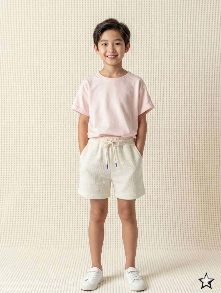 Short Praia Kids em Linho com Elastano - modelo