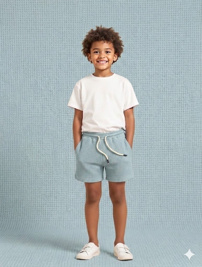 Short Praia Kids em Linho com Elastano - modelo