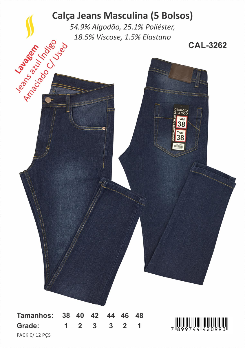 Calça Jeans Giorgio Bianco CAL-3262 Rasgada