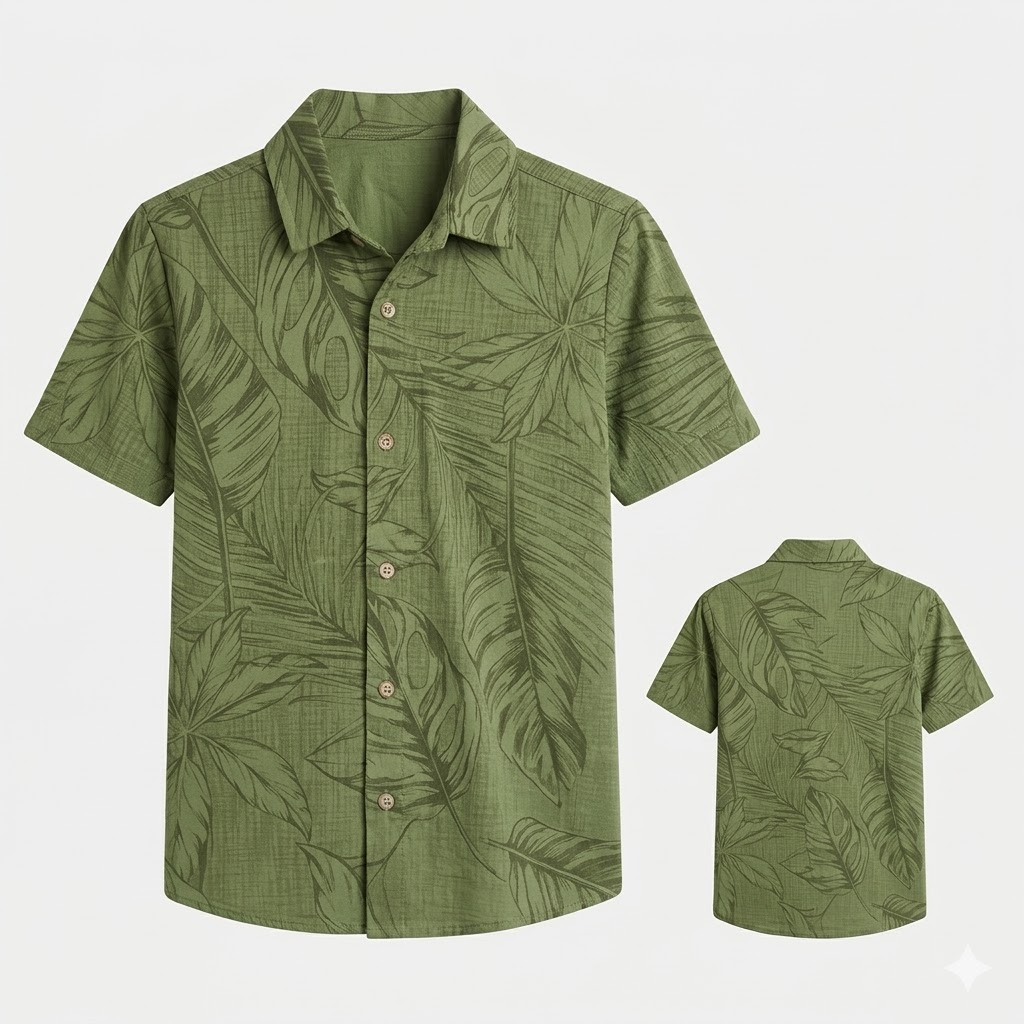 Camiseta Kids Folhas Tropicais