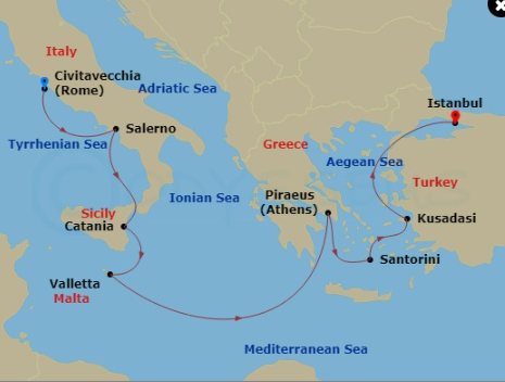 Cruise route map
