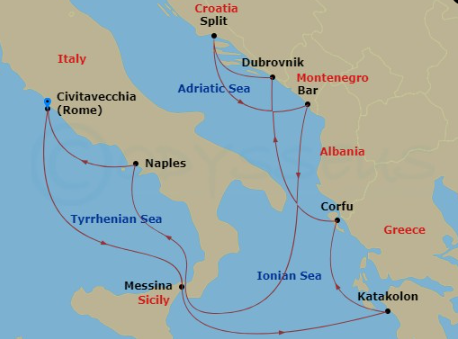 Cruise route map