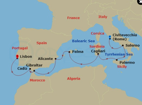 Cruise route map