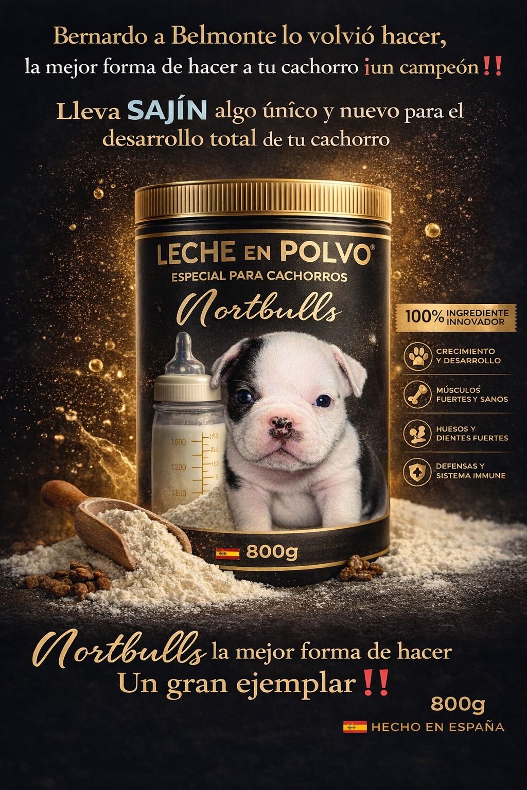 Leche en Polvo Especial para Cachorros Nortbulls